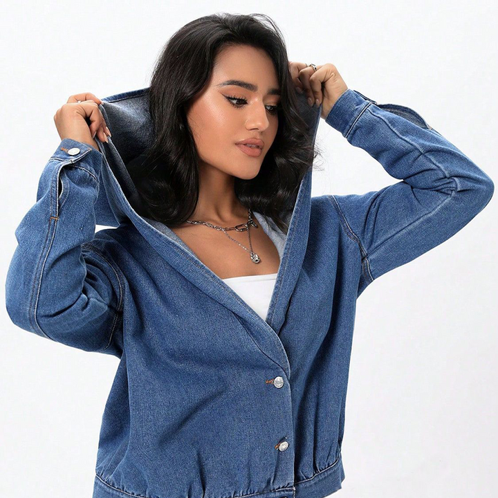 Bottom up hooded Denim top