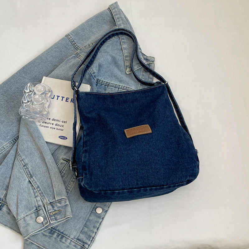 Strap Denim Shoulder Bag