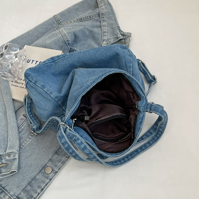 Strap Denim Shoulder Bag