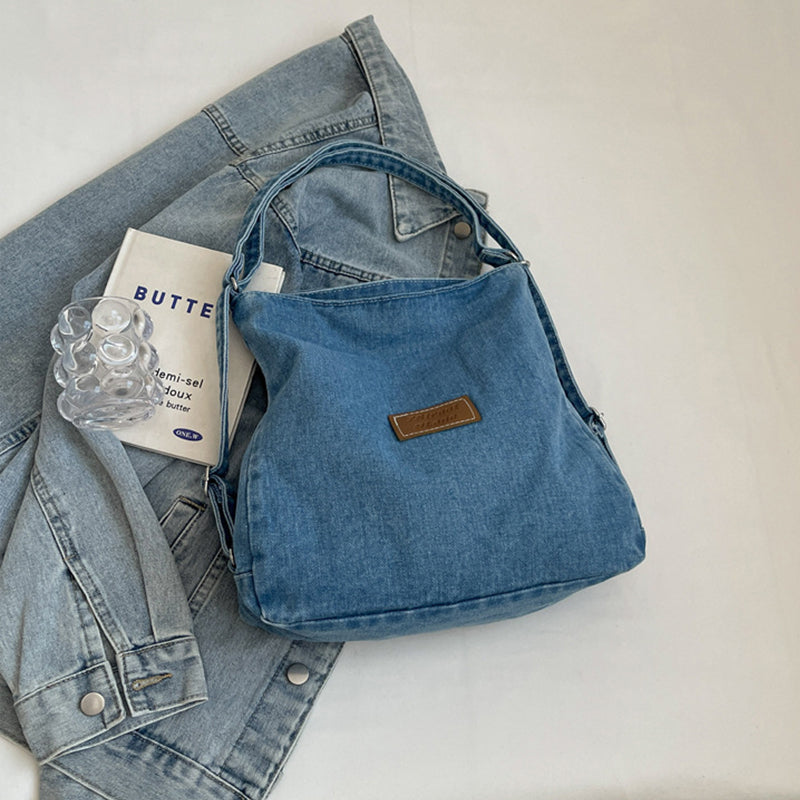 Strap Denim Shoulder Bag