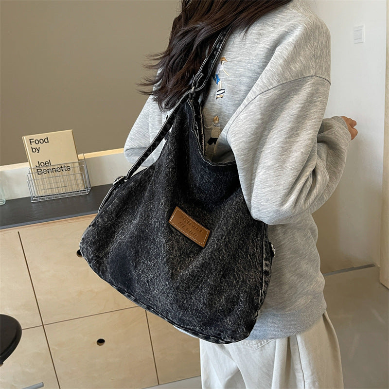 Strap Denim Shoulder Bag