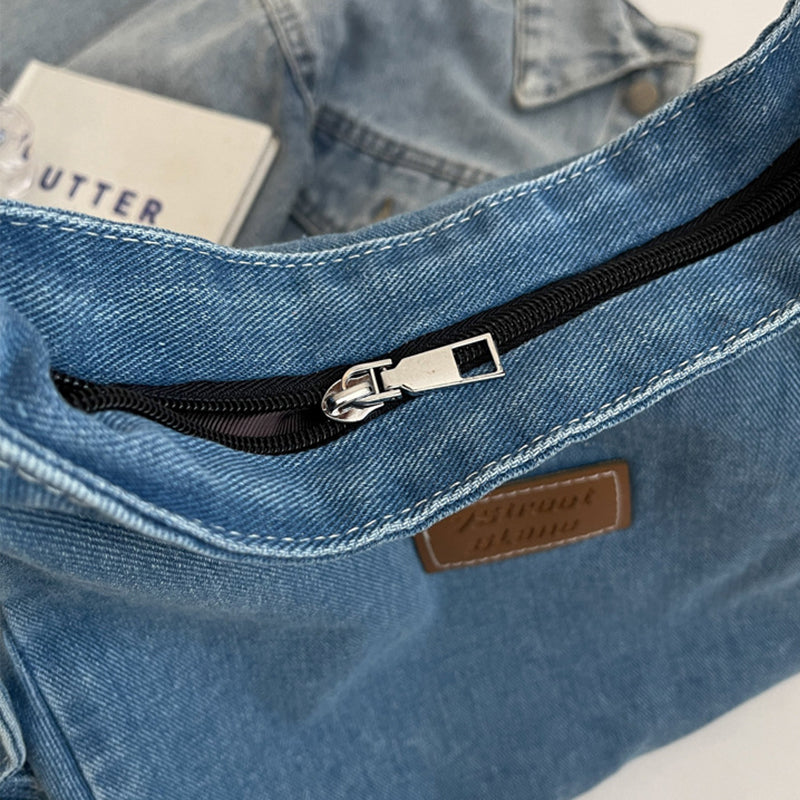 Strap Denim Shoulder Bag