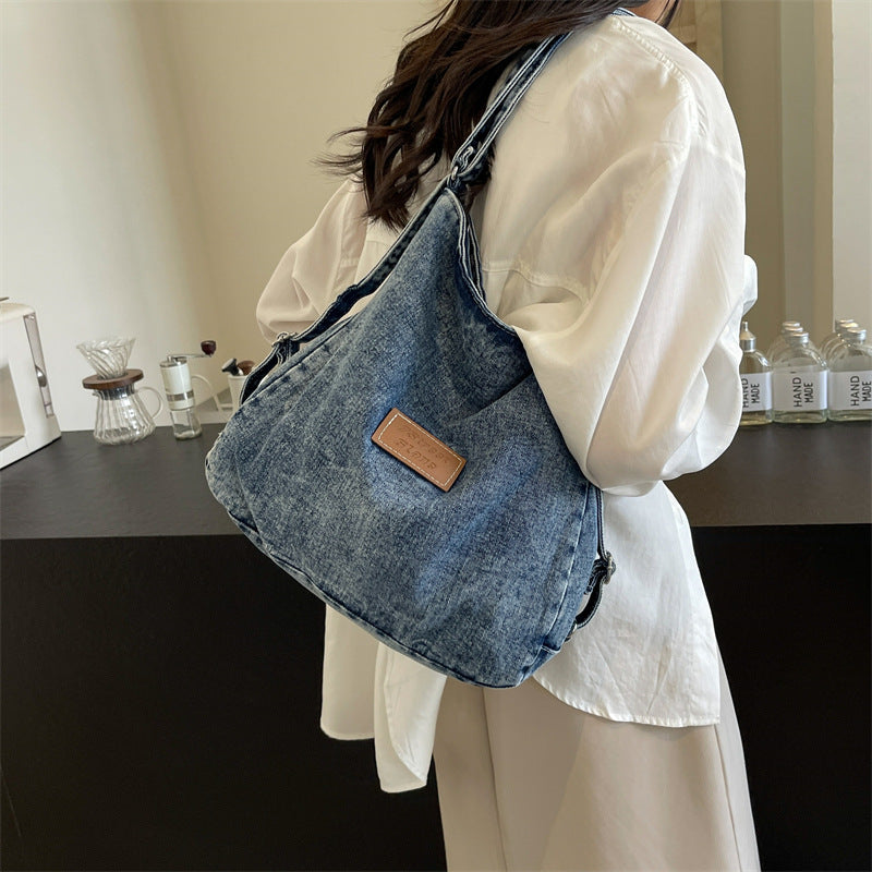 Strap Denim Shoulder Bag